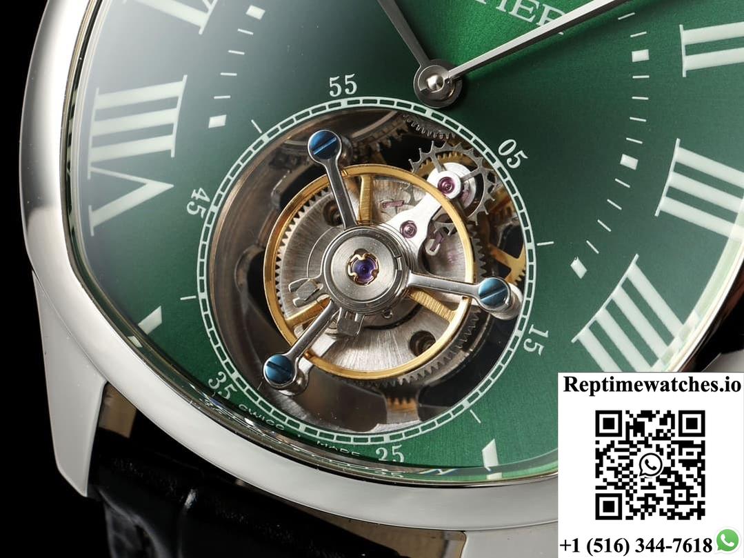 Cartier Drive De W4100016 Rms Factory Tourbillon Green Dial-Rep Time Watches