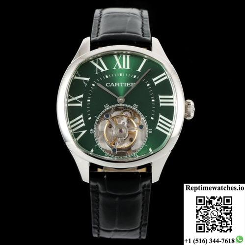 Cartier Drive De W4100016 Rms Factory Tourbillon Green Dial-Rep Time Watches