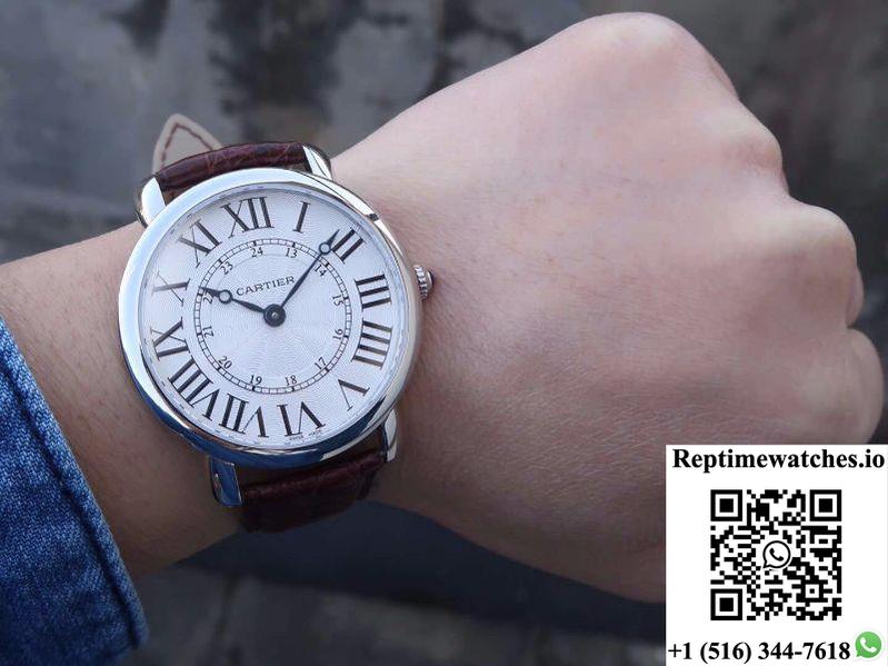 Cartier Ronde Louis 40Mm Tw Factory White Dial-Rep Time Watches