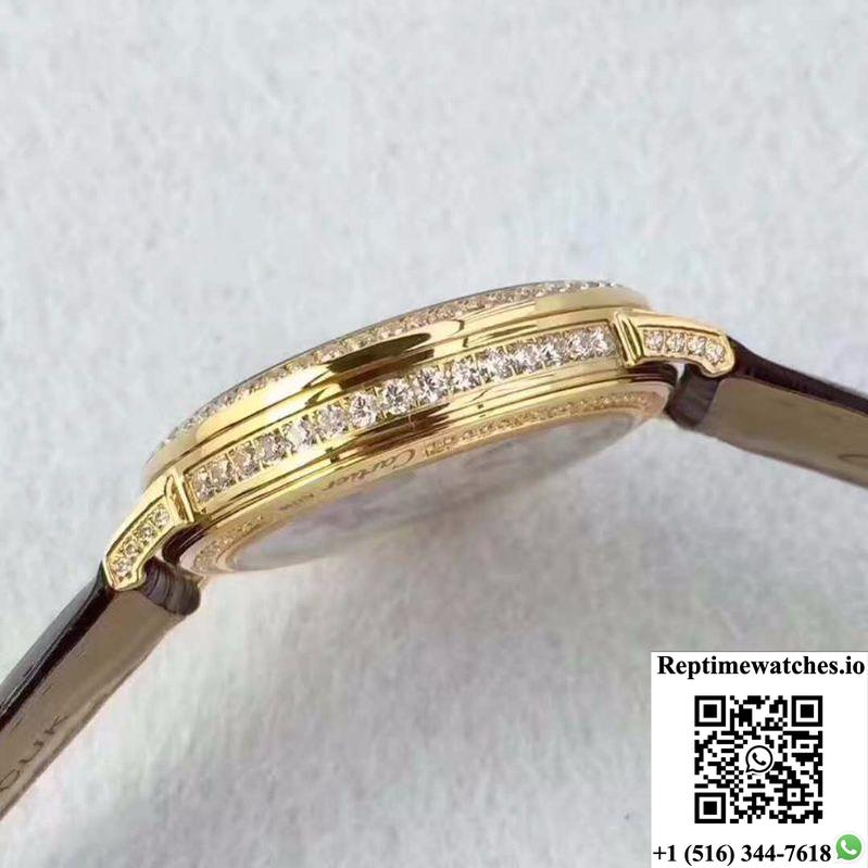 Cartier Rotonde Tourbillon Diamonds Dial-Rep Time Watches