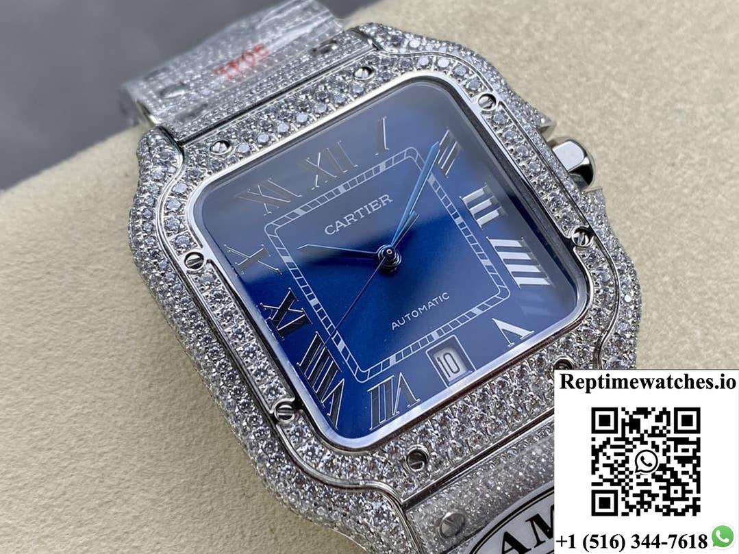 Cartier Santos Wssa0010 Amg Factory Roman Numerals-Rep Time Watches