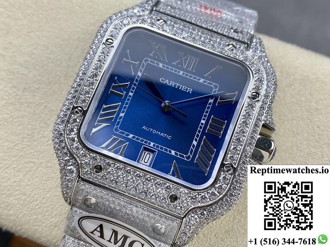 Cartier Santos Wssa0010 Amg Factory Roman Numerals-Rep Time Watches