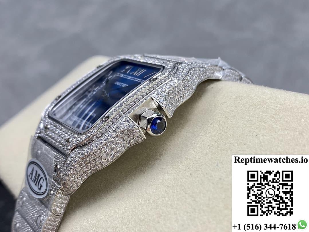 Cartier Santos Wssa0010 Amg Factory Roman Numerals-Rep Time Watches