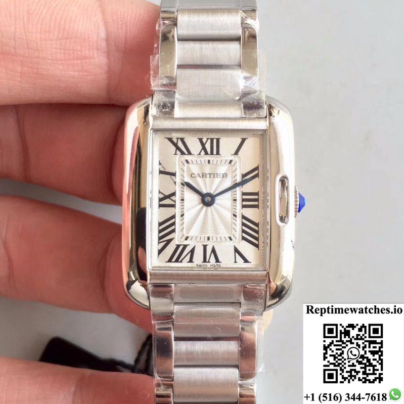 Cartier Tank Anglaise Ladies W5310022 Silver Dial-Rep Time Watches