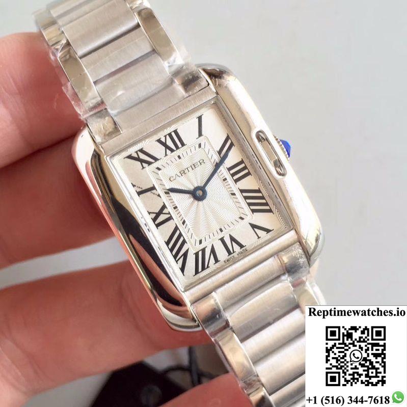 Cartier Tank Anglaise Ladies W5310022 Silver Dial-Rep Time Watches