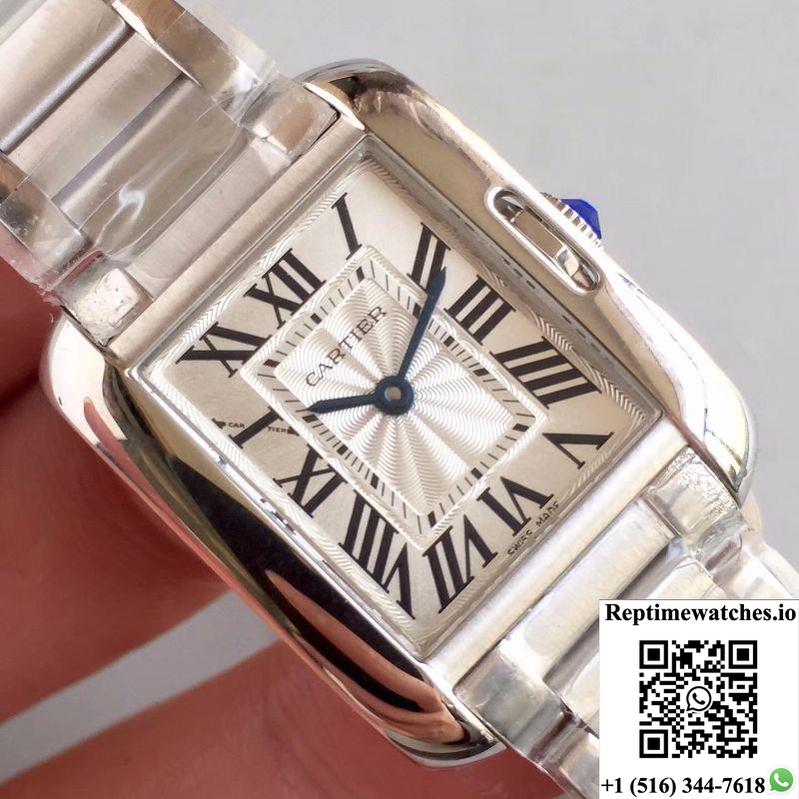Cartier Tank Anglaise Ladies W5310022 Silver Dial-Rep Time Watches