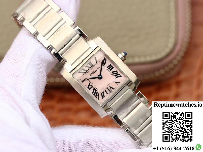 Cartier Tank Francaise Ladies W51028Q3 Pink Dial-Rep Time Watches