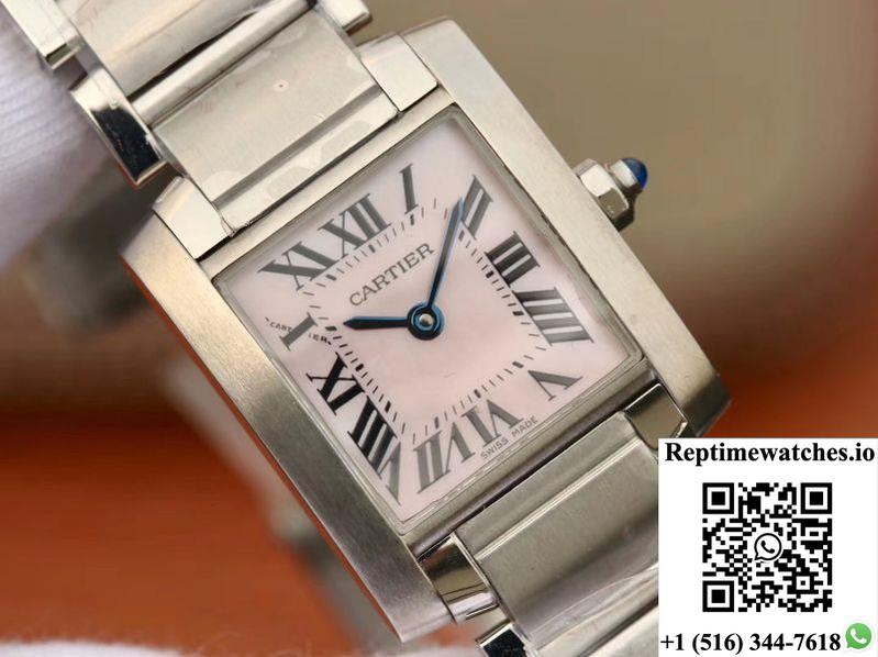 Cartier Tank Francaise Ladies W51028Q3 Pink Dial-Rep Time Watches