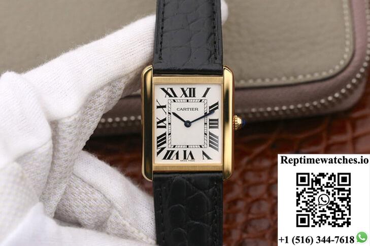 Cartier Tank W5200002 K11 Factory White Dial-Rep Time Watches