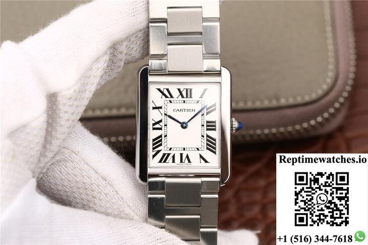 Cartier Tank W5200013 K11 Factory White Dial-Rep Time Watches