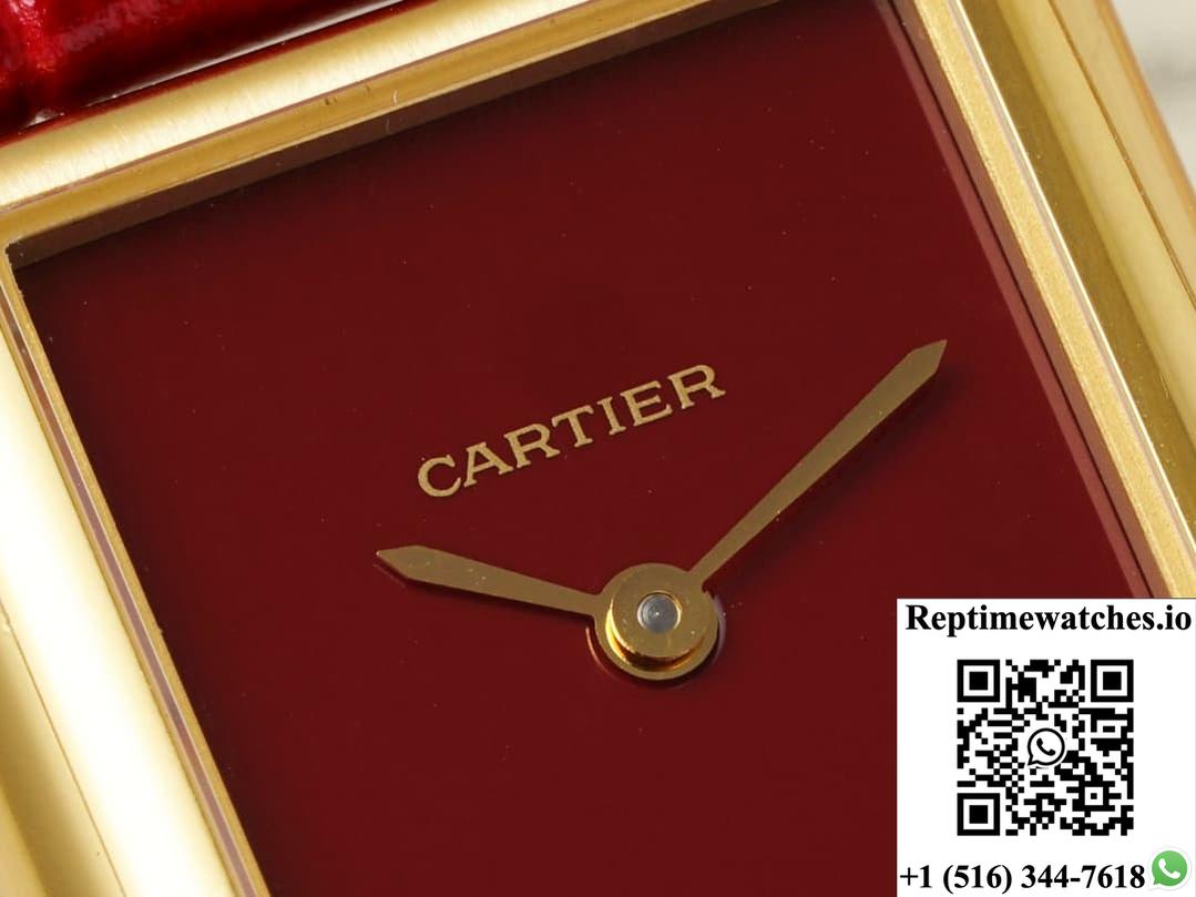 Cartier Tank Wgta0190 Af Factory Burgundy Strap-Rep Time Watches