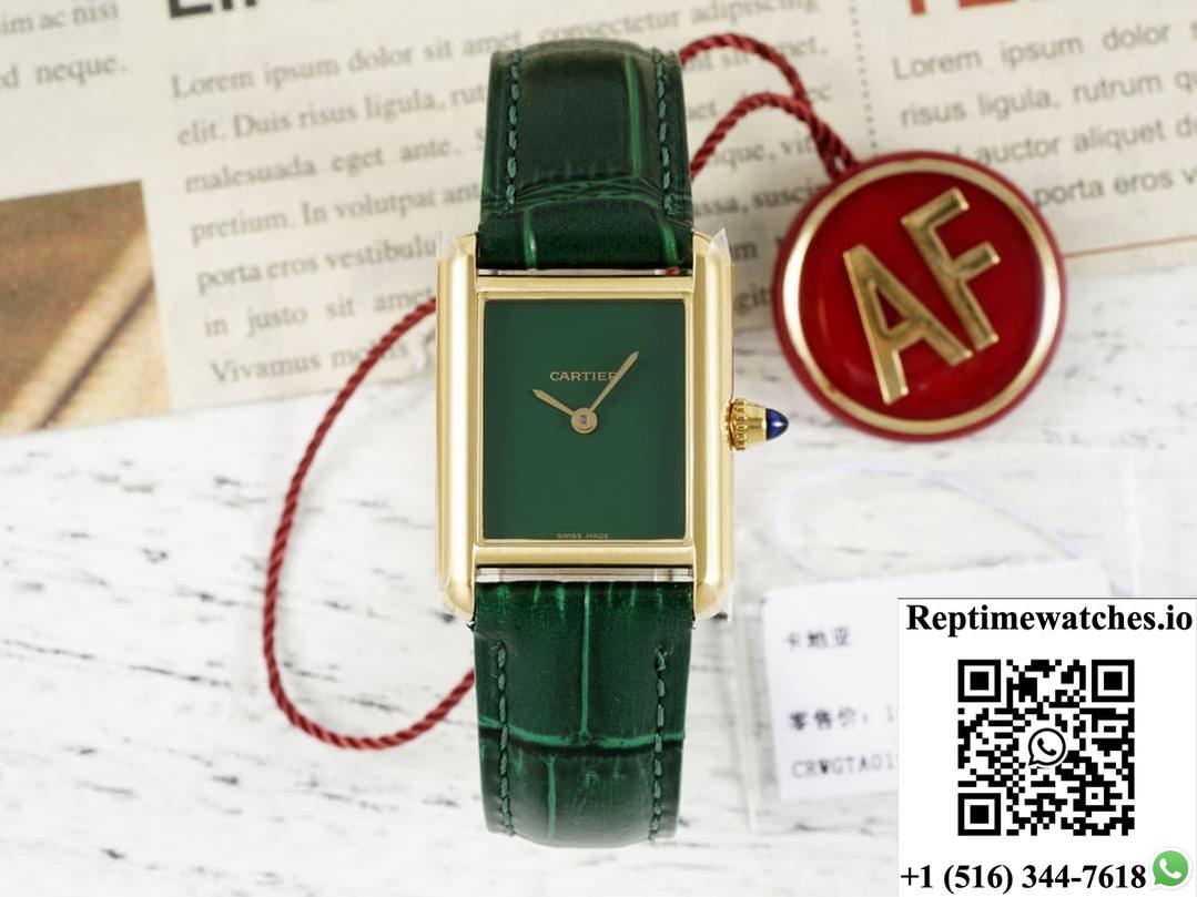 Cartier Tank Wgta0191 Af Factory Green Dial-Rep Time Watches