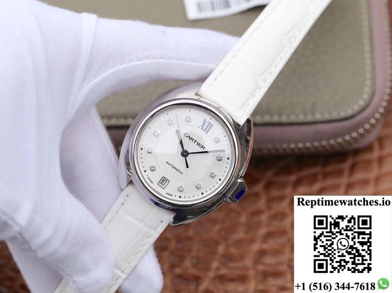 Cle De Cartier Ladies 35Mm Wjcl0032 Silver-Gray Dial-Rep Time Watches