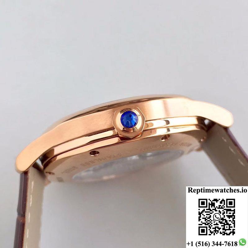 Drive De Cartier Moonphase Wgnm0008 Rose Gold Silver Dial-Rep Time Watches