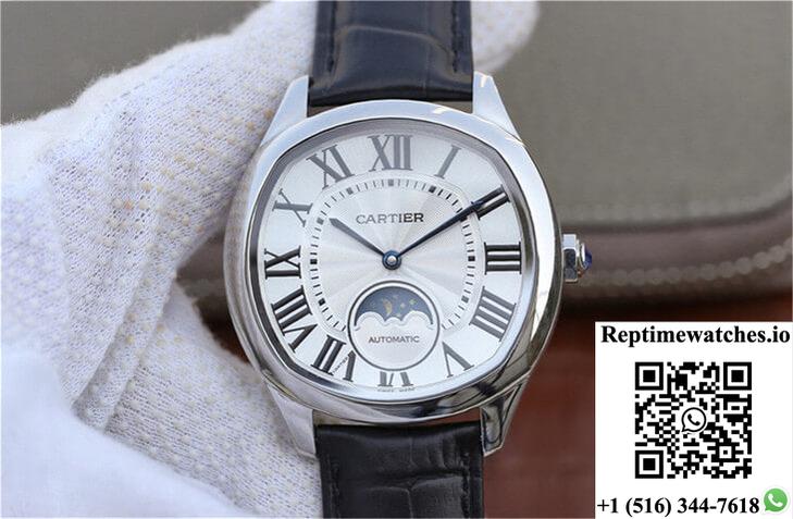 Drive De Cartier Moonphase Wsnm0008 Silver Dial-Rep Time Watches