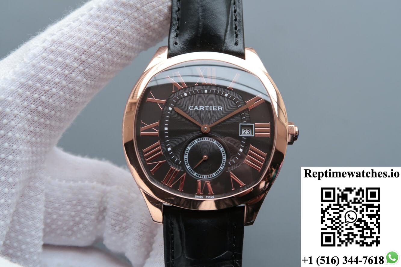 Drive De Cartier Wgnm0004 V6 Factory Rose Gold Grey Dial-Rep Time Watches