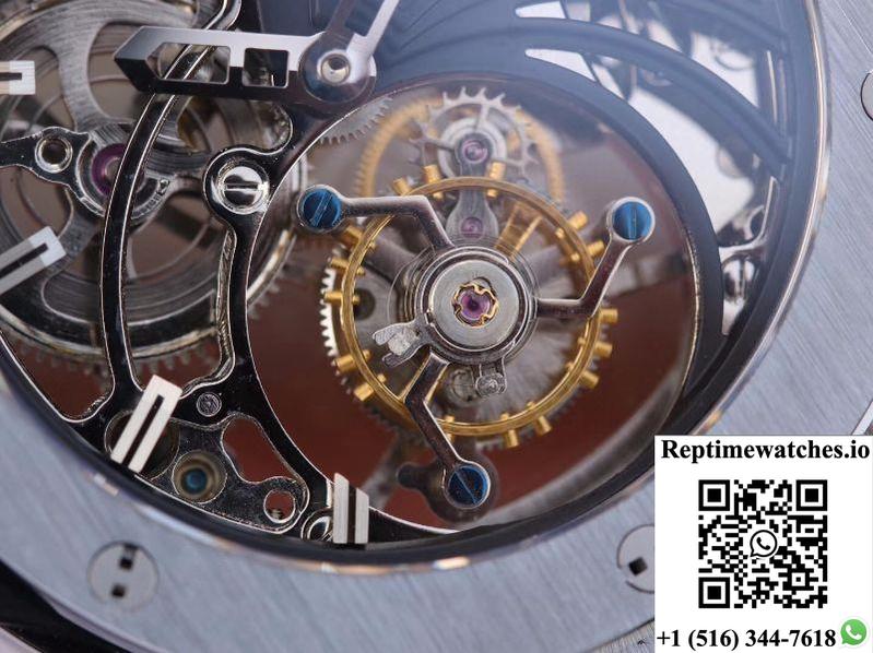 Hublot Big Bang Hollow Tourbillon Stainless Steel Case Skeleton Dial-Rep Time Watches