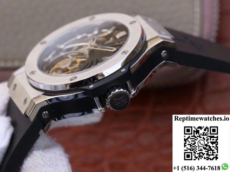 Hublot Big Bang Hollow Tourbillon Stainless Steel Case Skeleton Dial-Rep Time Watches