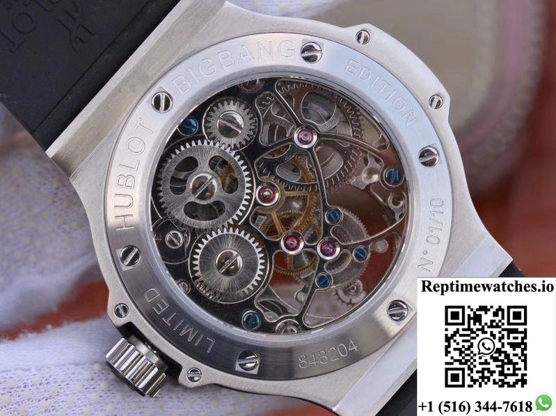 Hublot Big Bang Hollow Tourbillon Stainless Steel Case Skeleton Dial-Rep Time Watches