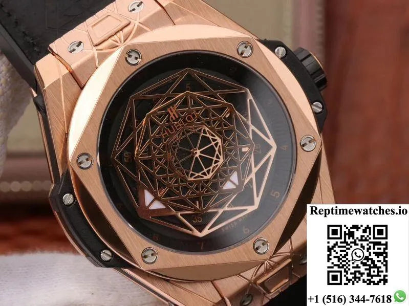 Hublot Big Bang Sang Bleu King Gold 415.Ox.1118.Vr.Mxm17 Tmf Factory Black Dial-Rep Time Watches