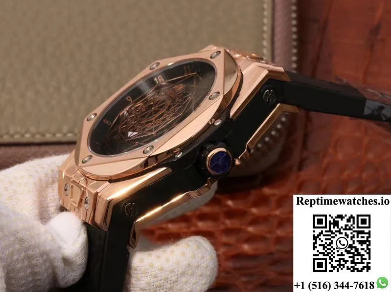 Hublot Big Bang Sang Bleu King Gold 415.Ox.1118.Vr.Mxm17 Tmf Factory Black Dial-Rep Time Watches
