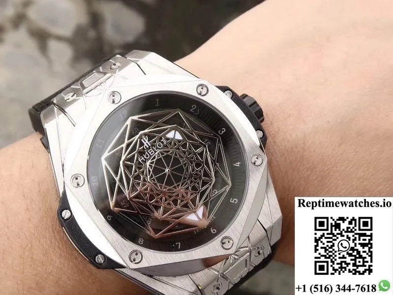 Hublot Big Bang Sang Bleu Titanium 415.Nx.1112.Vr.Mxm16 Tmf Factory Black Dial-Rep Time Watches