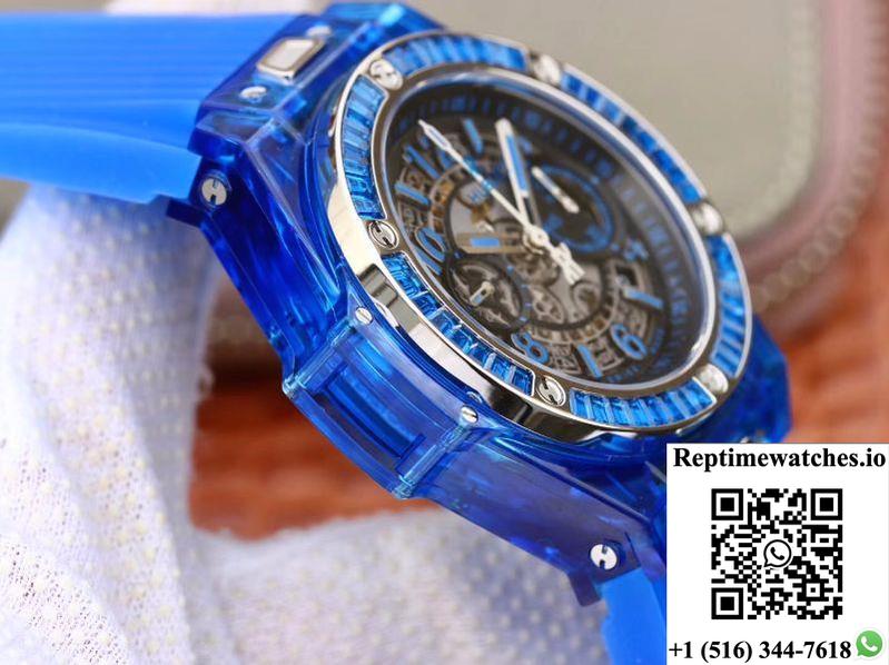 Hublot Big Bang Unico 411.Jx.4802.Rt Blue Strap Skeleton Dial-Rep Time Watches