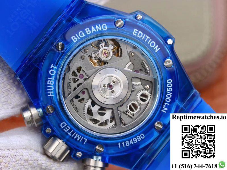 Hublot Big Bang Unico 411.Jx.4802.Rt Blue Strap Skeleton Dial-Rep Time Watches