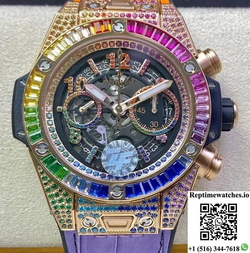 Hublot Big Bang Unico 411.Ox.9910.Lr.0999 Zf Factory Rose Gold Skeleton Dial-Rep Time Watches