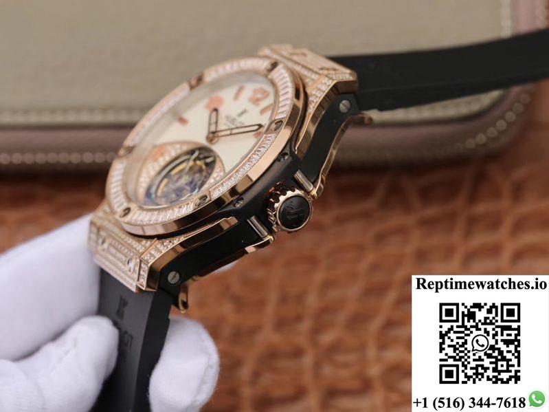 Hublot Classic Fusion Rose Gold Tourbillon White Enamel Dial-Rep Time Watches