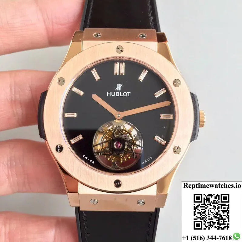 Hublot Classic Fusion Tourbillon 505.Ox.1180.Lr Black Dial-Rep Time Watches