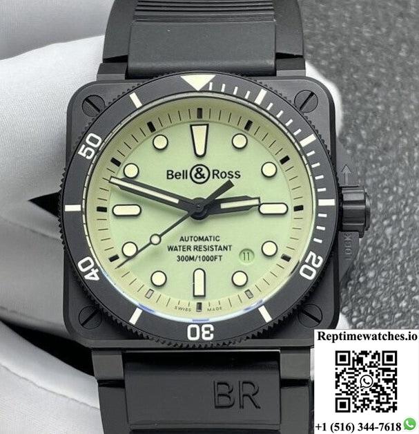 Bell & Ross Instruments Br03A-Cps-Ce Srb Stainless Steel Buckle Green Dial-Rep Time Watches