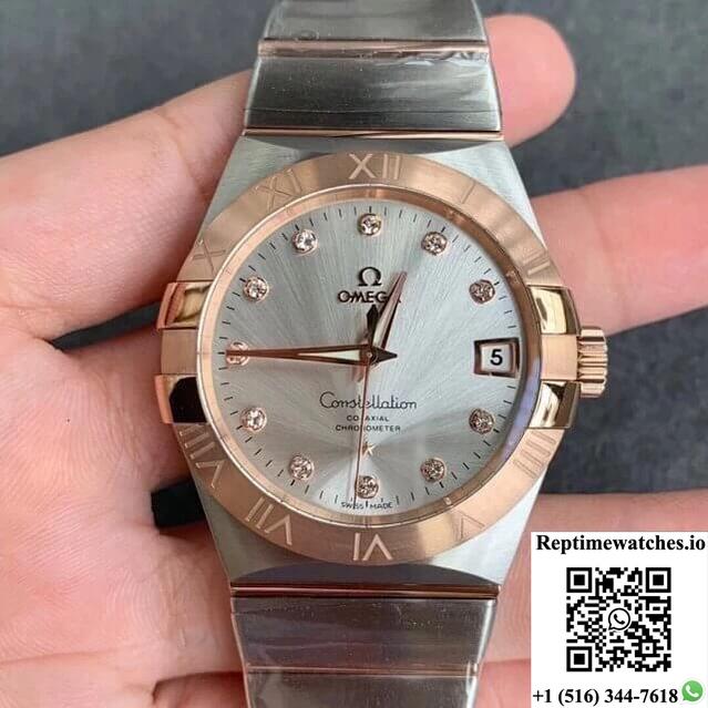 Omega Constellation 123.20.38.21.52.001 Vs Factory Diamond-Set Dial-Rep Time Watches