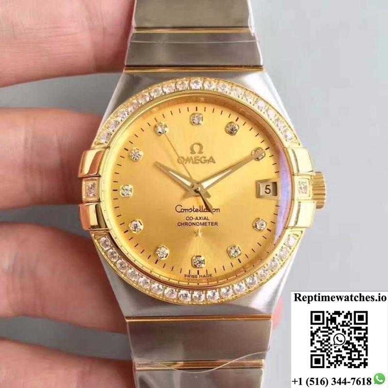Omega Constellation 123.55.38.21.58.001 38Mm 3S Factory Gold Dial-Rep Time Watches