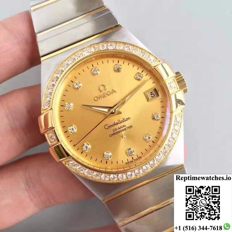Omega Constellation 123.55.38.21.58.001 38Mm 3S Factory Gold Dial-Rep Time Watches
