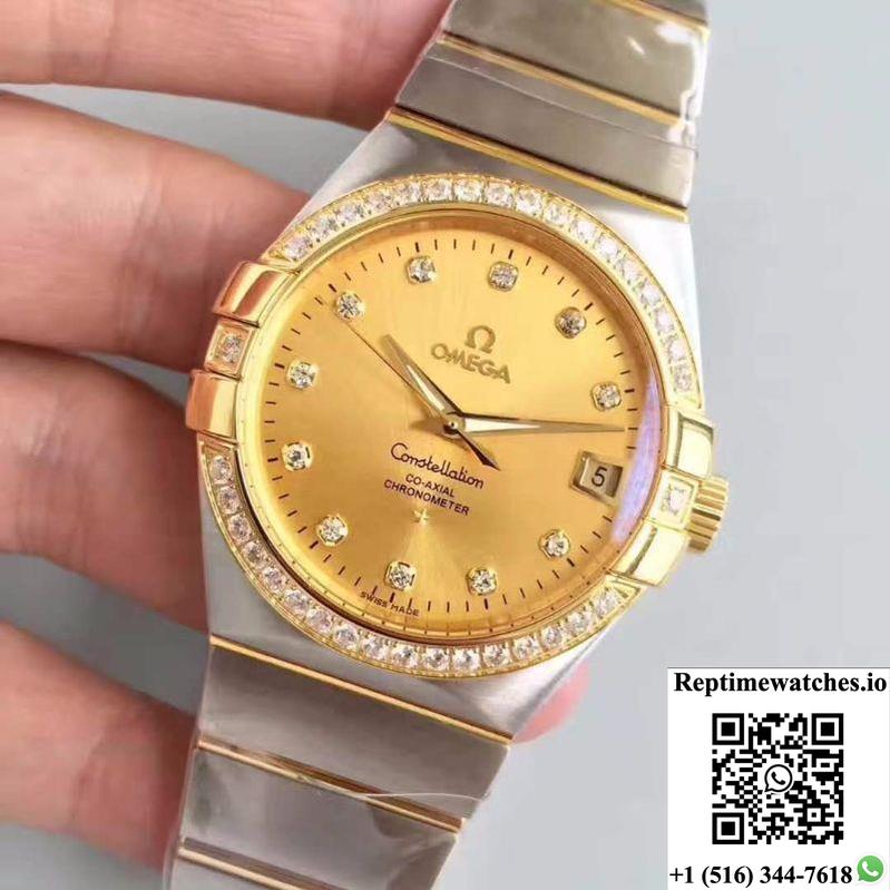 Omega Constellation 123.55.38.21.58.001 38Mm 3S Factory Gold Dial-Rep Time Watches