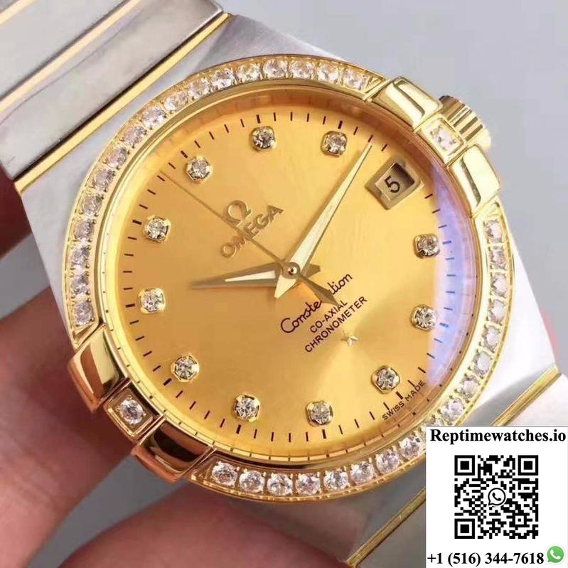 Omega Constellation 123.55.38.21.58.001 38Mm 3S Factory Gold Dial-Rep Time Watches
