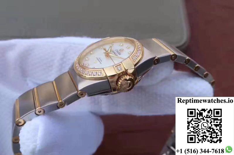 Omega Constellation Double Eagle Lady White Mother-Of-Pearl Dial 27Mm 3S Factory-Rep Time Watches
