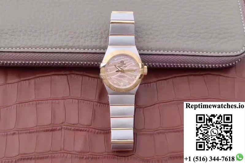 Omega Constellation Double Eagle Lady Yellow Mother-Of-Pearl Dial 27Mm 3S Factory-Rep Time Watches