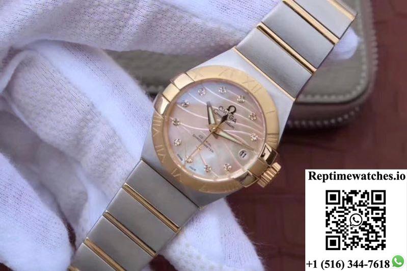 Omega Constellation Double Eagle Lady Yellow Mother-Of-Pearl Dial 27Mm 3S Factory-Rep Time Watches