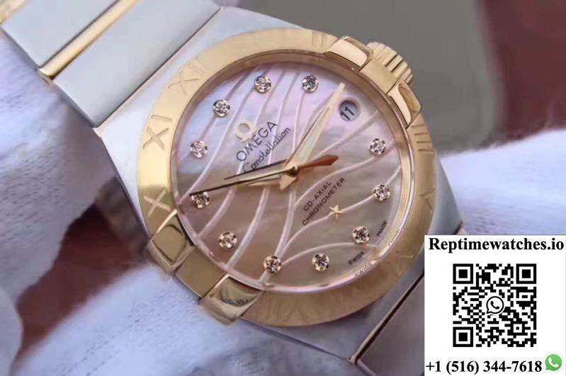 Omega Constellation Double Eagle Lady Yellow Mother-Of-Pearl Dial 27Mm 3S Factory-Rep Time Watches