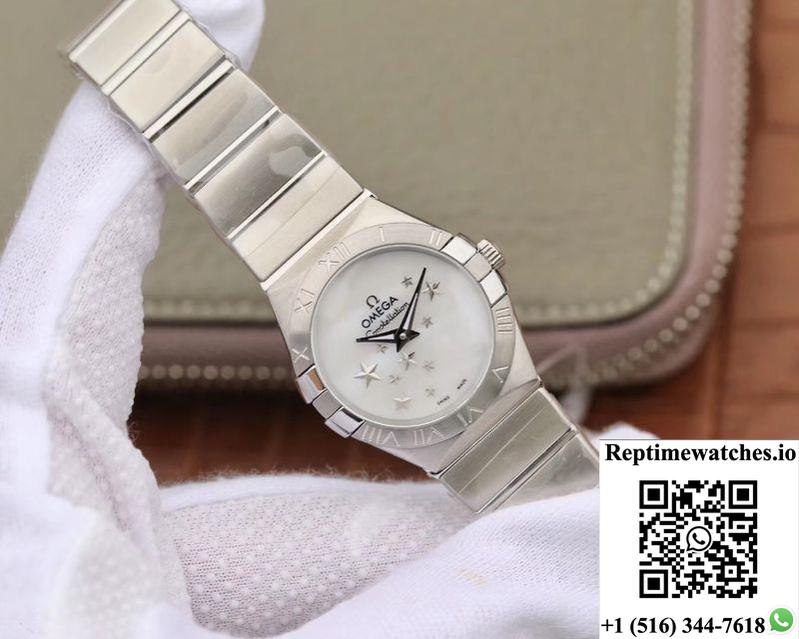 Omega Constellation Quartz Ladies 27Mm Tw Factory White Dial-Rep Time Watches