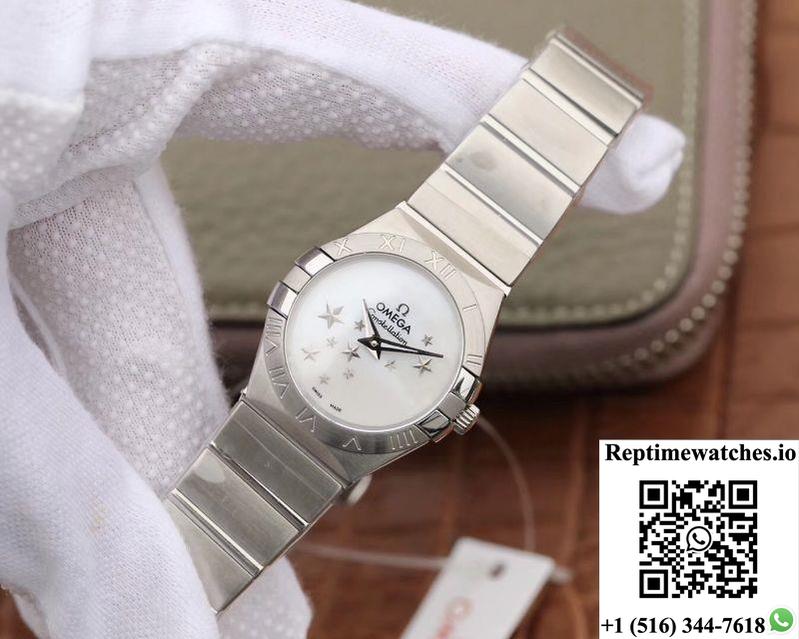 Omega Constellation Quartz Ladies 27Mm Tw Factory White Dial-Rep Time Watches