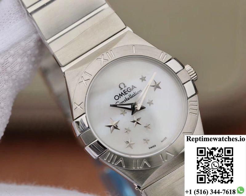 Omega Constellation Quartz Ladies 27Mm Tw Factory White Dial-Rep Time Watches