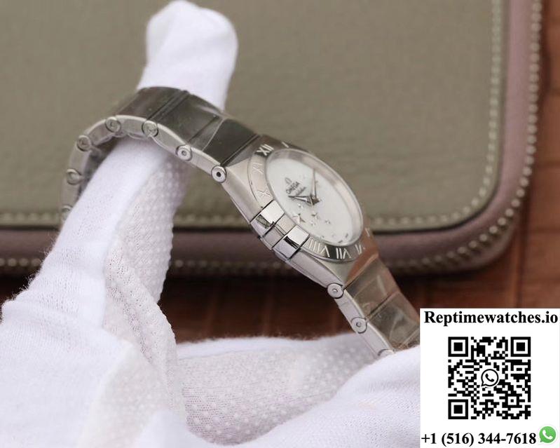 Omega Constellation Quartz Ladies 27Mm Tw Factory White Dial-Rep Time Watches
