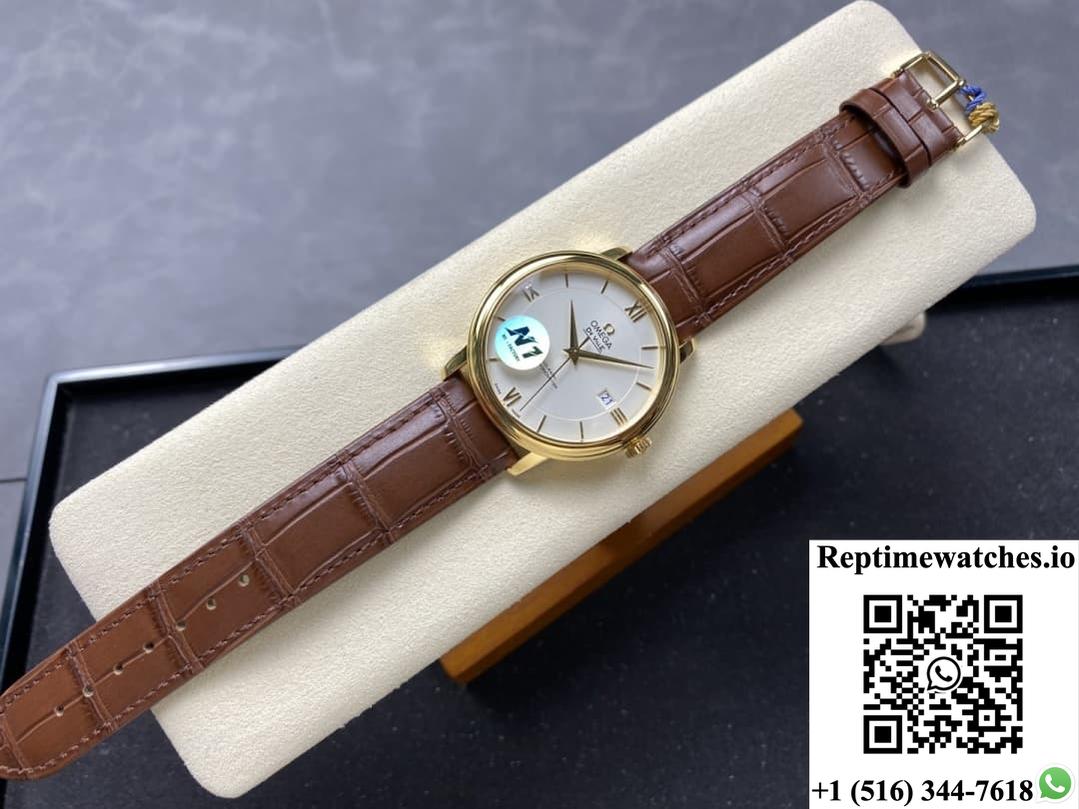 Omega De Ville 424.53.40.20.02.002 N1 Factory Crocodile Leather Strap-Rep Time Watches