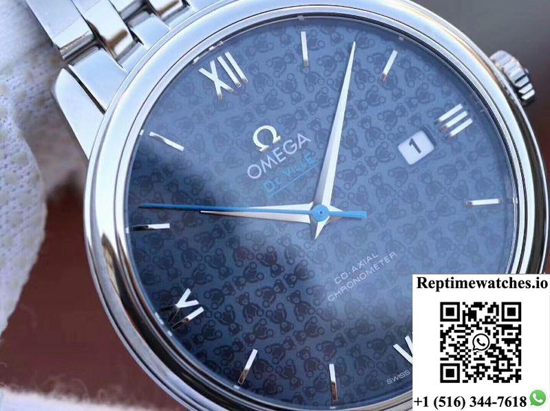 Omega De Ville Prestige 424.10.40.20.03.003 Blue Dial-Rep Time Watches