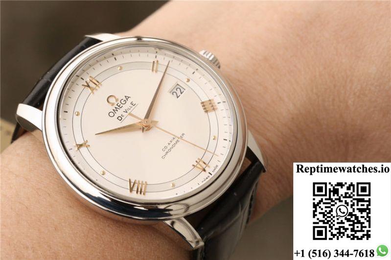 Omega De Ville Prestige Co-Axial 39.5Mm 424.13.40.20.02.005 Mks Factory Silver Dial-Rep Time Watches