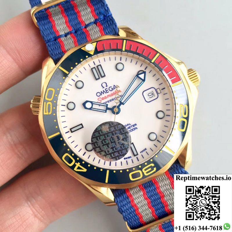 Omega Seamaster Diver 300M Co-Axial 41Mm Commander 007 212.62.41.20.04.001 White Dial-Rep Time Watches
