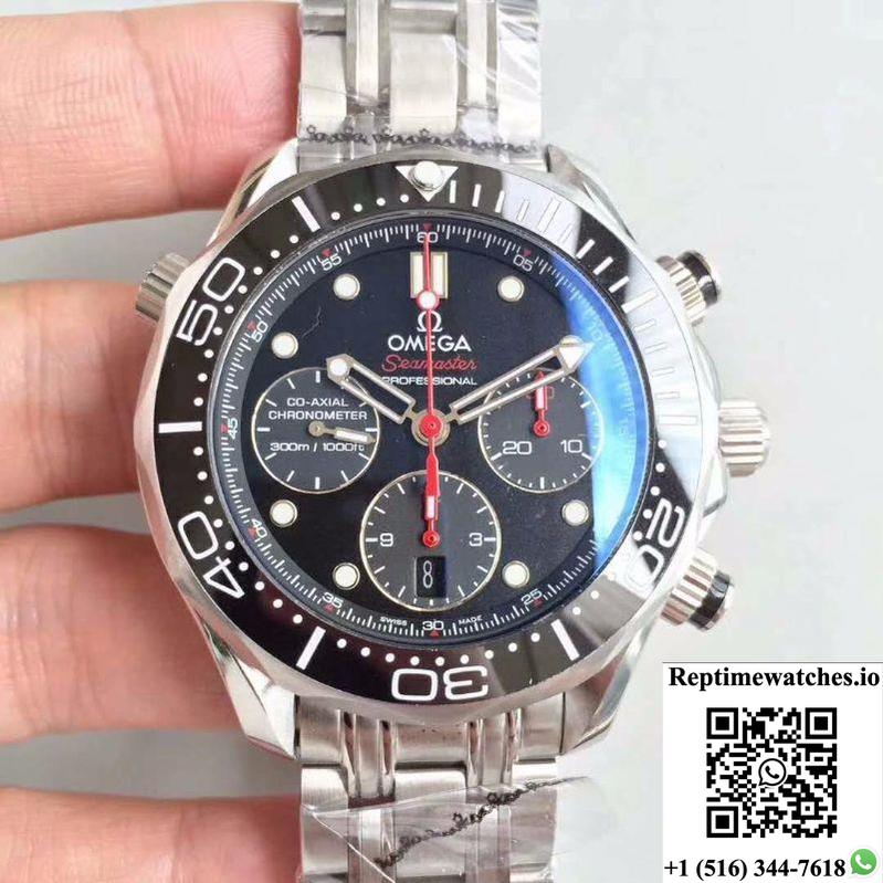 Omega Seamaster Diver 300M Co-Axial Chronograph 44Mm 212.30.44.50.01.001 V2 Black Dial-Rep Time Watches